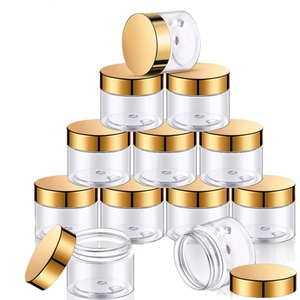 Empty Round 50ml 100ml 120ml 150ml 200ml 250ml clear Lip Balm Body Cream Scrub Black Pet <b>Plastic</b> Cosmetic <b>Jar</b> With Lid - Product Image 2