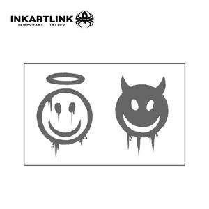 <span class=keywords><strong>Tatuaje</strong></span> Semipermanente al por Mayor con Diseño Único de Ángel y Demonio <span class=keywords><strong>Sonriente</strong></span>, Arte Fluido, Resistente al Agua, Extracto de Fruta Natural, Duración de 2 Semanas - Product Image 4