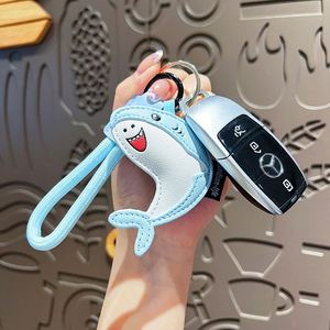 Cartoon Marine Animal <b>Keychain</b> Set Cute Leather Dolphin Whale Pendant Creative Shark Bag Charm Fashionable Car Accessories Gift - Product Image 4