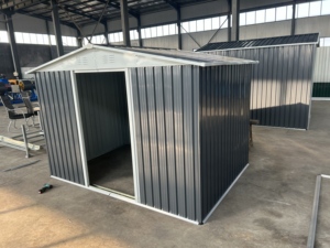 Casetta da Giardino 8x6 Piedi Pronta <span class=keywords><strong>per</strong></span> la Vendita, Struttura <span class=keywords><strong>in</strong></span> Acciaio <span class=keywords><strong>per</strong></span> Ufficio Temporaneo, Cortile Esterno, Deposito Attrezzi - Product Image 4