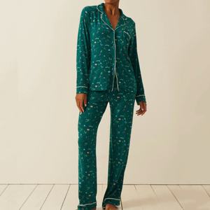 Ensemble de pyjamas en modal de luxe pour femmes, vêtements de nuit pour femmes, 2 pièces, manches longues, bordures, ensembles de pyjamas pour femmes, vêtements de nuit pour femmes - Product Image 1