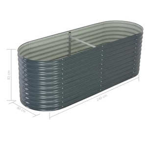 Potager surélevé grand et élégant, gris foncé, <span class=keywords><strong>avec</strong></span> supports de soutien, emballé dans un carton - pour vos pots et jardinières - Product Image 3