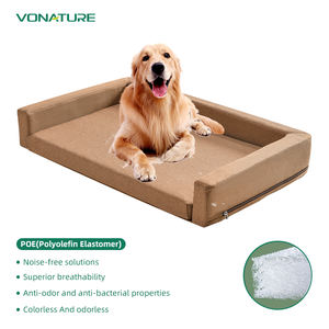 Bedsure, cama grande para perros, alfombrilla personalizada para mascotas, camas ortopédicas impermeables para cachorros, funda lavable extraíble, caja de fibra transpirable suave - Product Image 1