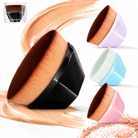 Ensemble de pinceaux cosmétiques de fond de teint personnalisés en usine, avec étui inclus, pinceau de mélange de luxe à tête plate, pinceau de maquillage à poils doux pour le fond de teint