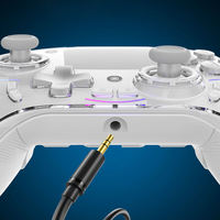 Manette de jeu sans fil Gamegaga HS-AD220W avec écran intelligent, joystick à effet Hall, éclairage RGB, compatible PS4, Switch, PC, téléphone