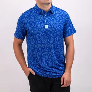 Custom Design Your Own Brand Short Sleeve Golf Polo Shirts Polyester Spandex Golf Polo For Men