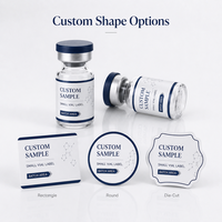 Etiquetas Personalizadas para Viales de Péptidos, Pegatinas Impermeables de PET para Botellas Pequeñas de Vidrio de 3ml, 5ml y 10ml, Rollo de Hojas, Servicio de Impresión OEM