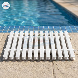 Rejilla de Plástico Blanca para Piscina POOLX de 10 Pulgadas, con Doble Bloqueo, Cubierta de Drenaje de Desbordamiento Antideslizante - Product Image 2