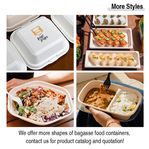 Tùy Chỉnh In Kích Thước Vỏ Sò Giấy Thực Phẩm Container Với Nắp Dùng Một Lần Phân Hủy Sinh Học Mía Bã Mía Bánh Bao Bì Thực Phẩm Hộp - Product Image 6