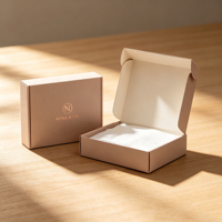 Boîte d'expédition en carton ondulé blanc mat personnalisée, intérieur ivoire, impression recto-verso, emballage cosmétique recyclable pour crème pour le visage et blush