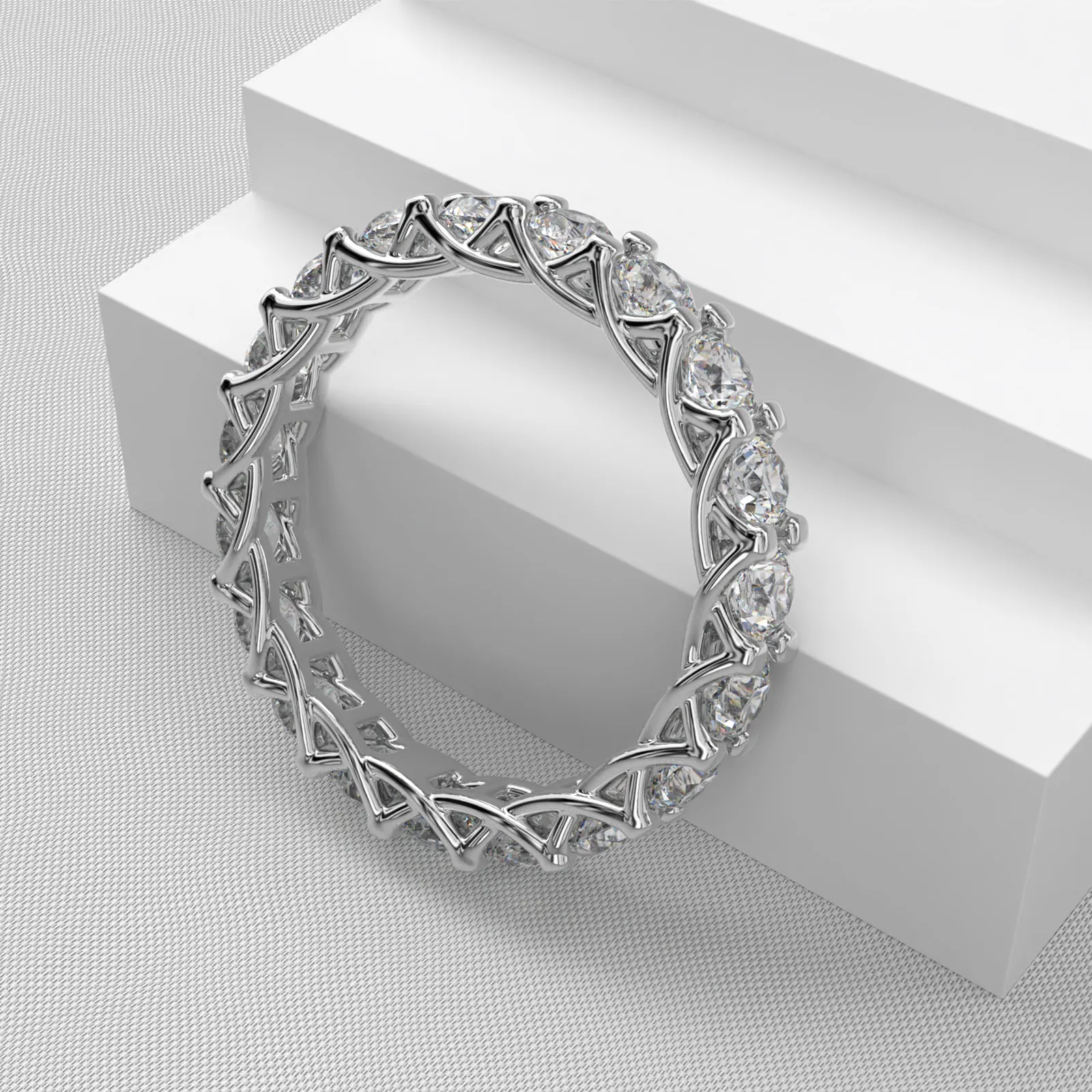 Классический Круглый Муассанит вечное кольцо 925 стерлингового серебра Женское Обручальное кольцо с зубцом для вечеринок