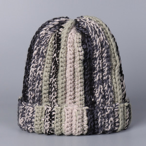 Custom Hand Knitted Knit <b>Cap</b> <b>Winter</b> Warm Colorful Stripes Beanie OEM Service Available Casual Fashion Daily Beanie - Product Image 5