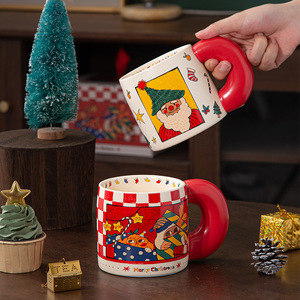 Christmas New Year Gift Ceramic Heat-Resisting American Style Coffee <b>Cup</b> <b>Set</b> Office Mug Souvenir Practical Gift - Product Image 2