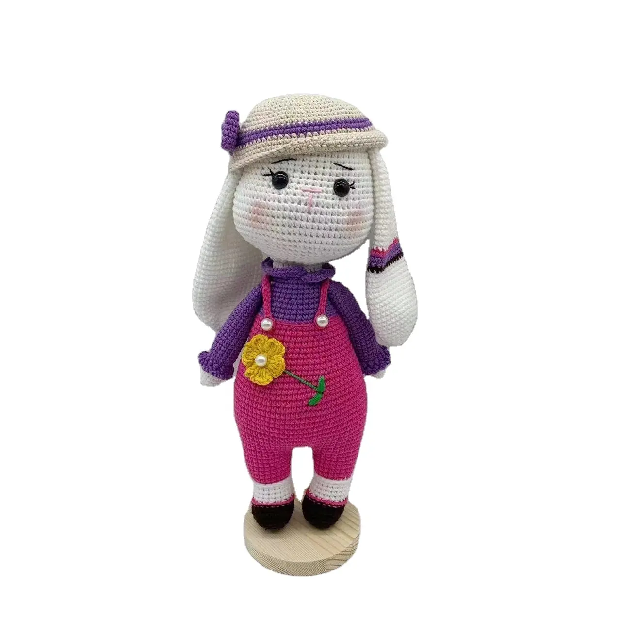 卸売かぎ針編みかわいいウサギの長い耳ぬいぐるみバニーおもちゃと女の子のギフトバニーおもちゃ