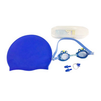 Uniforme couleur petit mignon de bande dessinée durable résistant aux chocs lentille espace sécurité nager lunettes casquettes enfants pince-nez Bouchons d'oreille ensemble