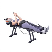 Banc de traction cervicale et lombaire réglable avec commande électrique et planche de redressement pour équipement d'entraînement de fitness à domicile