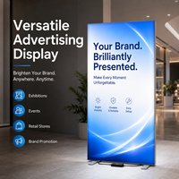 Bannière en tissu imprimée sur mesure avec éclairage LED et support pour exposition, événement, publicité, affichage rétroéclairé