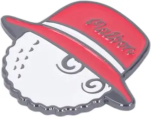 Grampo de chapéu personalizado estilo desenho animado com marcador de bola magnética esmaltada removível, acessório facilmente para boné de golfe