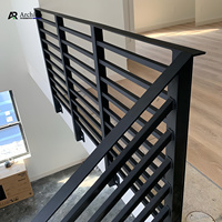 Balustrade de balcon en aluminium minimaliste de luxe, extérieure, noire, à lattes horizontales, pour maison moderne, villa, appartement, DIY