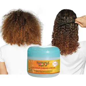 كريم عضوي طبيعي لتصفيف الشعر المموج مع علامة خاصة مكثف لتصفيف الشعر المموج للنساء ذوات البشرة السمراء والأطفال