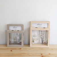 Ornements de table rectangulaires modernes et créatifs en MDF résistant aux UV, cadre photo en bois grainé de 7 pouces, plante hydroponique de 6 pouces