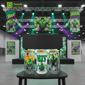 Autocollants de transfert pour gobelets en PET imperméables Goode Wholesale, motif dessin animé, écologiques, brillants, géants, Marvel, héros verts, pour gobelets de 16 oz, protection UV - Product Image 3