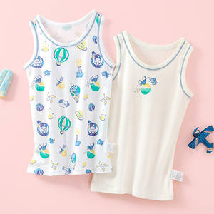 Lot <span class=keywords><strong>de</strong></span> 2 débardeurs pour garçons, imprimé ballon à air chaud <span class=keywords><strong>de</strong></span> dessin animé, sous-vêtement sans manches pour enfants, doux et respirant, gilet d'été pour tout-petits - Product Image 1