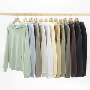 เสื้อฮู้ดโอเวอร์ไซส์แบบยูนิเซ็กซ์ สีพื้น ผ้าฝ้าย สวมใส่สบายๆ สำหรับฤดูใบไม้ร่วง แบบถัก ระบายอากาศได้ดี มีกระเป๋า - Product Image 3