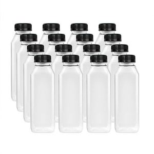 Hot Sale 16oz square clear <b>Plastic</b> Beverage <b>Bottle</b> 500ml Juice <b>Plastic</b> <b>Bottles</b> with Screw White Cap Lids - Product Image 4