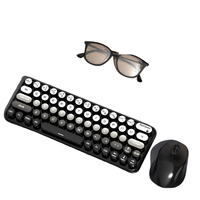 Keyboard dan Mouse Nirkabel 2.4g Grosir Pabrik OEM, Combo Tipis Gaya Bisnis Mini, Koneksi USB, Dapat Diisi Ulang untuk Laptop