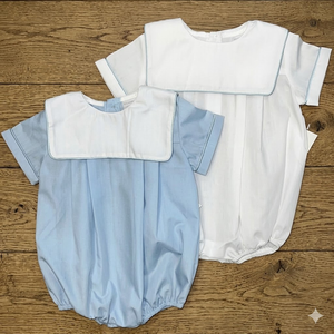 Personalisierter Baby-Jungen Klassischer Kurzarm-Strampler Monogrammierter Sommer-Baumwoll-Bodysuit für Neugeborene Großhandel - Product Image 2