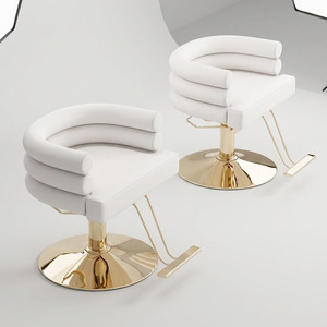 Modern Beauty Barbershop <b>Recliner</b> Hair Styling <b>Chair</b> Pink Gold Barber Salon <b>Chairs</b> For Women - Product Image 2