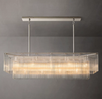 Luminaire suspendu en verre personnalisé de haute qualité à deux couches Lustre classique moderne pour salle à manger Restaurant