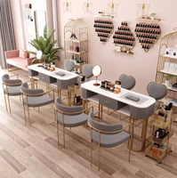 Table de manucure et ensemble de chaises combinaison salon de manucure marbre Table de manucure simple moderne