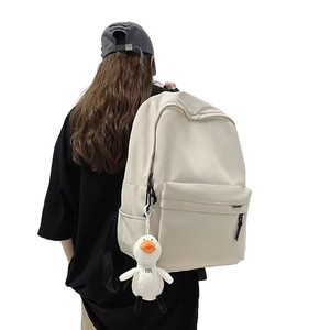 Simple Japanese Style Casual <b>Backpack</b> 18 In <b>Large</b> Capacity Unisex Student <b>Backpack</b> Solid Color Interior Compartment - Product Image 5