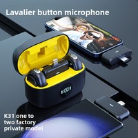 Microphone Lavalier Magnétique Sans Fil K31pro avec Connecteurs 8 broches et USB Type-C pour Diffusion en Direct et Enregistrement Audio