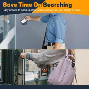 VIEJKLG Porte-clés rétractable en métal avec mousqueton, porte-badge de 23,6 pouces, cadeau promotionnel - Product Image 3