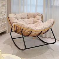 Fauteuil à bascule confortable et surdimensionné, canapé paresseux rembourré avec base métallique, chaise ergonomique en forme d'escargot pour la lecture, la détente et le bureau à domicile