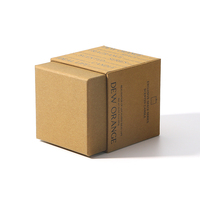 Bougie parfumée à l'orange dans une boîte carrée en papier kraft, parfum d'ambiance pour la maison, bougie en cire de soja pour l'aromathérapie, décoration de chambre, cadeau en carton