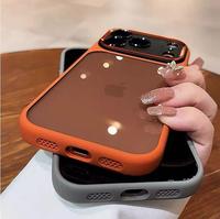 Coque de téléphone de luxe pour iPhone 18 Pro Max, pare-chocs orange semi-transparent, coque arrière pour Apple 11 12 13 14 15 16 17 Air