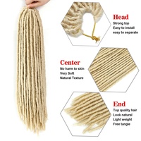 Extensions de cheveux synthétiques pour tresses au crochet, dreadlocks, couleur ombrée marron, X-TRESS, fausses locs lisses et douces pour femmes