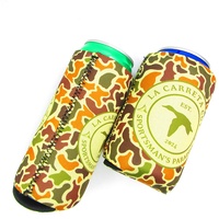 Protège-canettes pliables en néoprène de 3 mm, motif camouflage, pour canettes de bière, pour la faune, les voyages, les pique-niques décontractés