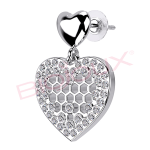 Biojoux Logan Women's Children's 15mm Hypoallergenic Stainless Steel Heart <b>Crystal</b> Rhinestone Pendant <b>Earrings</b>-Trendy Wedding - Product Image 1