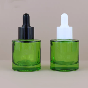 Flacons compte-gouttes en verre transparent vert de luxe pour huile cosmétique, 15 ml, 30 ml, 50 ml, avec sérigraphie couleur - Product Image 4