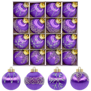 TANGXI Boules <span class=keywords><strong>de</strong></span> Noël transparentes faites à la main <span class=keywords><strong>de</strong></span> 6 cm, décorations neuves peintes <span class=keywords><strong>au</strong></span> <span class=keywords><strong>fil</strong></span> <span class=keywords><strong>de</strong></span> <span class=keywords><strong>soie</strong></span> pour pendentifs d'arbre, ornements <span class=keywords><strong>de</strong></span> Noël, lot <span class=keywords><strong>de</strong></span> 16 - Product Image 1