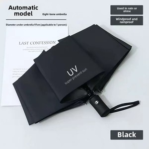 ร่มพับสามตอนแบบพกพา กันลม กันรังสียูวี ผลิตจากผ้าปองจี คลาสสิก พร้อมโลโก้สั่งทำ สำหรับธุรกิจและโปรโมชั่น - Product Image 3