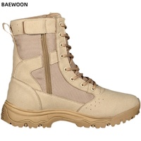 BAEWOON TB21 Bottes tactiques de sport pour hommes, bottes de randonnée respirantes antidérapantes à tige haute pour l'entraînement en milieu désertique