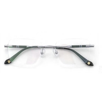Monture optique complète en titane doré, verres solides, branches en bois d'ébène, placage IP, garantie qualité 5 ans pour lunettes de lecture