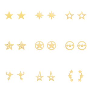 Rushed Sparkling Golden Starburst Stainless Steel <strong>Earrings</strong> for Women Girls - Product Image 5