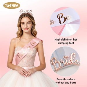 YACHEN Décorations de fête pour future mariée : Bannière Or Rose, Diadème, Écharpe et Voile pour future mariée, pour Douche nuptiale et Enterrement de vie de jeune fille - Product Image 4